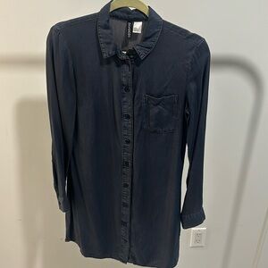 H&M | Soft Denim Long Sleeve Shirt Dress